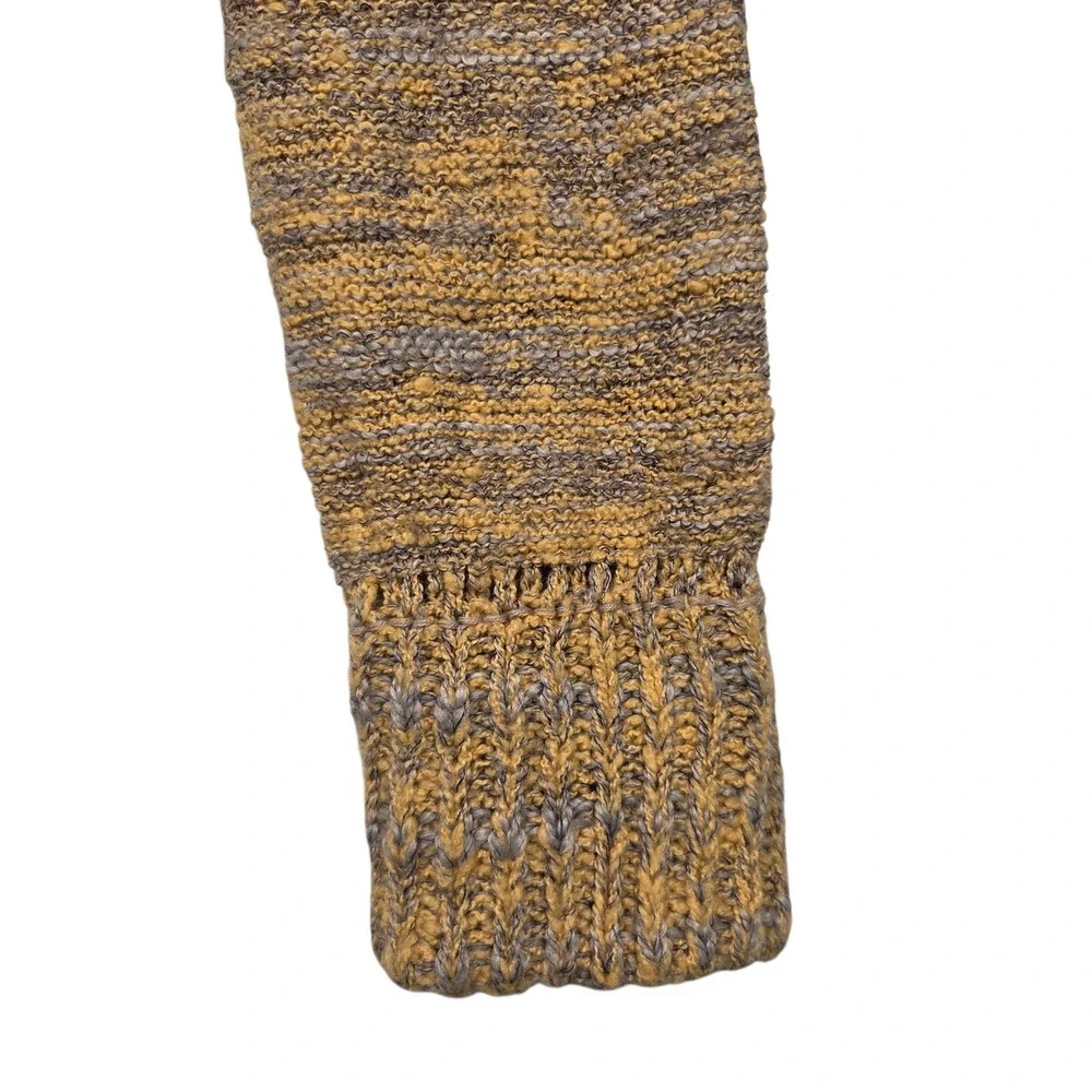 Free People Sweater Womens Small Yellow Marled Knit Cropped Slouchy Pockets Boho